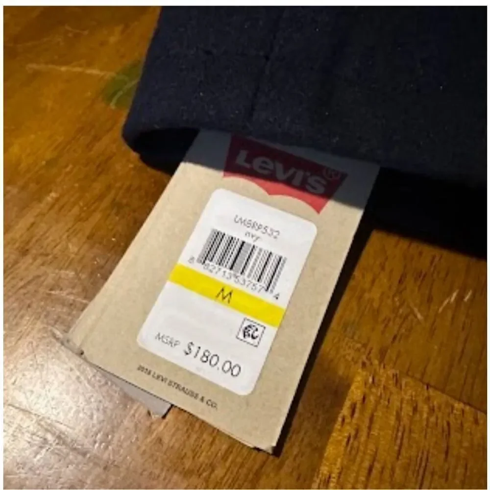 Levi's Men's Wool Blend Sherpa Lined Coaches Jacket Navy Size M New